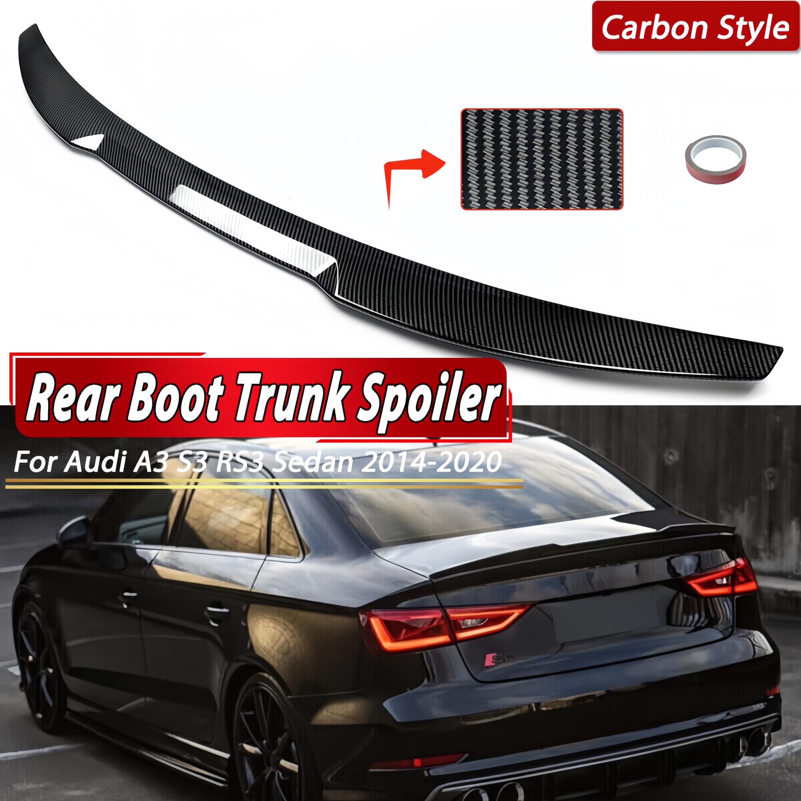 Amazon.co.jp: WheelX リアトランクスポイラー Audi 2014-2020 Amazon.co.jp: WheelX リアトランクスポイラー Audi 2014-2020